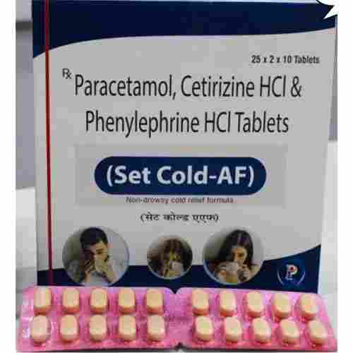 Set Cold-AF Paracetamol, Cetirizine And Phenylephrine HCL Tablets, 25x2x10 Blister