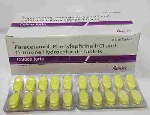 Paracetamol Phenylephrine HCL And Cetirizine Hydrochloride Tablets, 20x10 Tablets Blister Pack