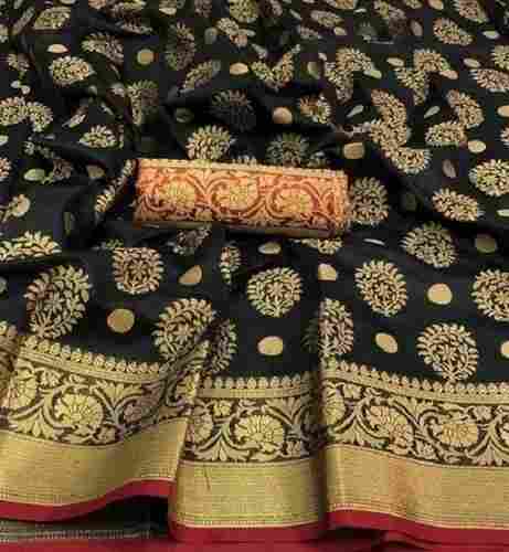 Festive Wear Lightweight Printed Traditional Handloom Silk Saree With Blouse Piece