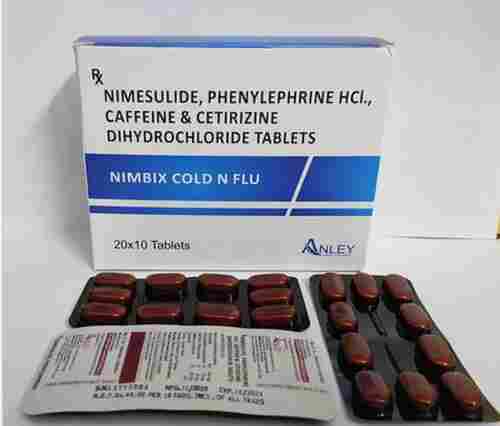 Nimesulide With Anti Cold Tablet, 10X20 Tablets Blister Pack