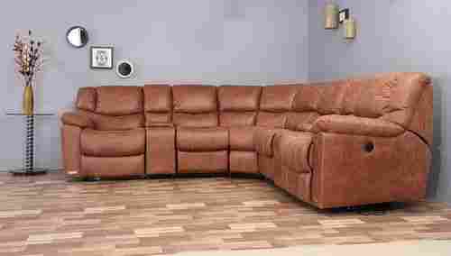 Brown Leather Sofa For Living Room, Anti Moisture And Easy To Clean