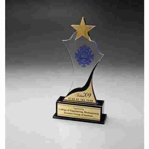 Acrylic Star Award Trophy For School, College With Size 9 Inch (H), Printed Pattern