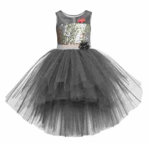 Eye Catching Look Washable Round Neck Sleeveless Girls Party Wear Frock
