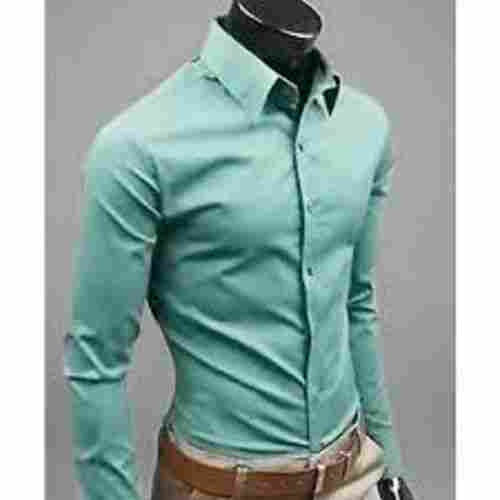 Mens Long Sleeve Collar Neck Regular Fit Plain Pure Cotton Formal Shirt