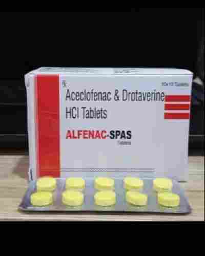 Alfenac-Spas Aceclofenac And Drotaverine HCL Tablet, 10x10 Blister