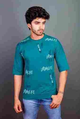 Men Round Neck Short Sleeves Plain Cotton T Shirt For Casual Wear