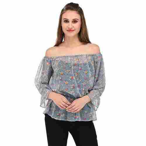 Ladies Off Shoulder Top For Casual Wear, Skin Friendly