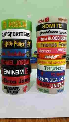 Printed Silicone Wrist Band With Multi Color And Smooth Finish, High Elasticity
