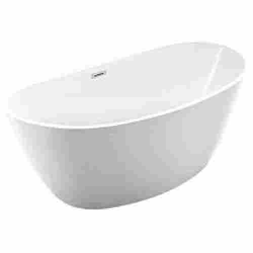 30 Inch Height Glossy Finish White Oval Shape Marble Bathtub