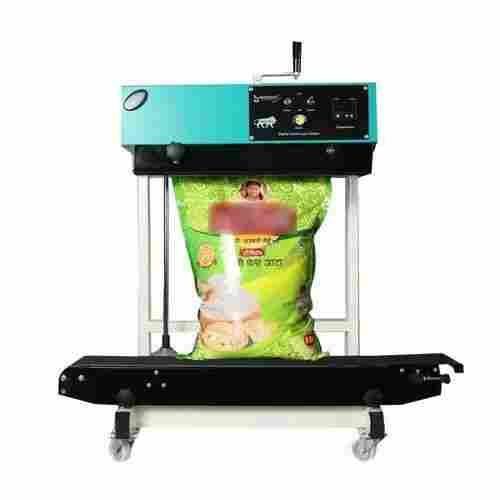 Electric 500W Vertical Continous Band Sealer Machine For Plastic Pouch