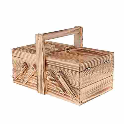 Rectangular Shape Eco Friendly Brown Wooden Tool Box
