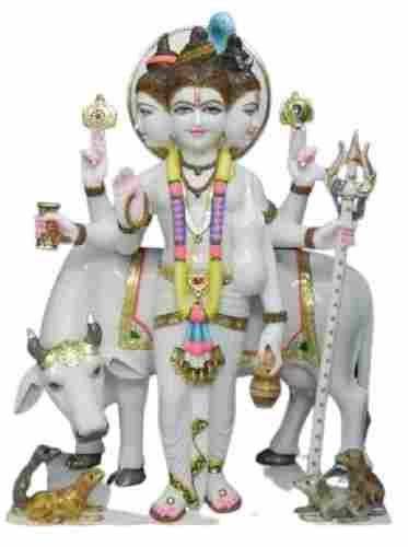 Modern Art Polished Religious Marble Dattatreya Statues,12 Inch