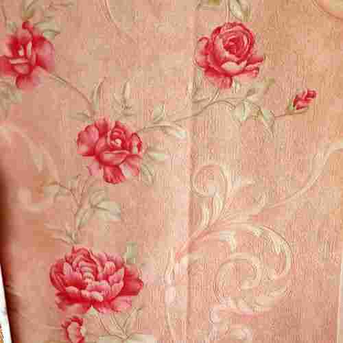 Pink Color Printed Pattern PVC Wallpaper With 200 GSM For Home Decor Uses