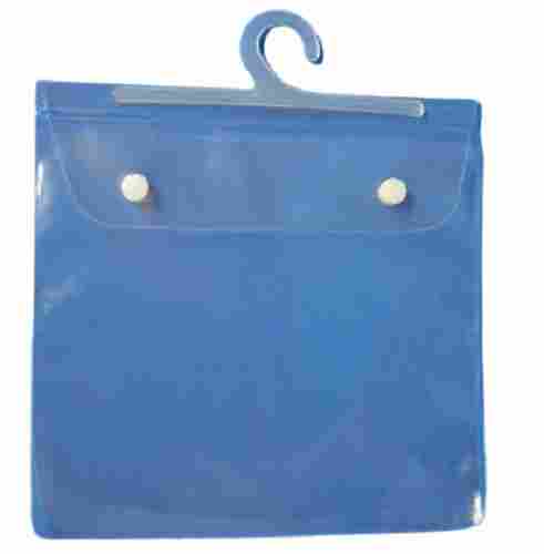Transparent PVC And Glossy Finish Button Pouch Hanger Bag For Household Use