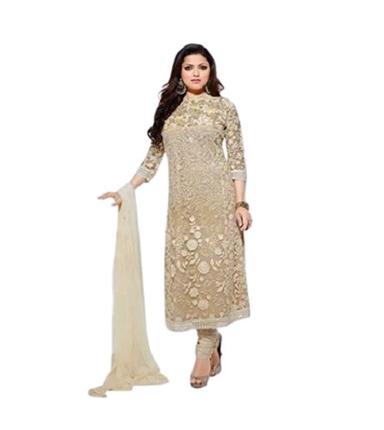 Ladies Straight Collar 3/4Th Sleeves Embroidered Georgette Chudidar Suit General Medicines