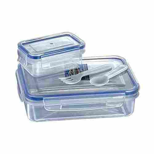Transparent Plastic Lunch Box With Rectangular Shape And Leak Proof