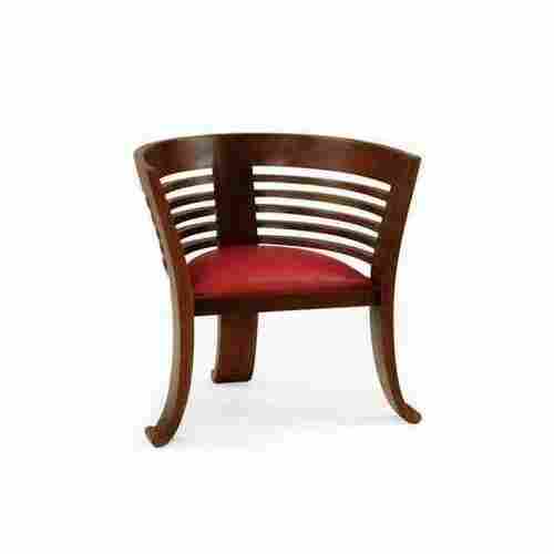 Modern Style Three Leg Leather Handmade Artwork Brown Solid Wooden Chair 