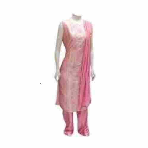 Lightweight Ladies Pink Printed Sleeveless Breathable Party Wear Cotton Salwar Comfortable To Wear