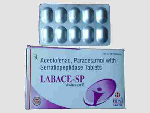Labace-SP Aceclofenac, Paracetamol And Serratiopeptidase Tablets, 10x10 Alu Alu