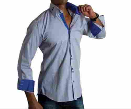 Plain Full Sleeve Classic Collar Button Closure Casual Wear Cotton Shirt For Men