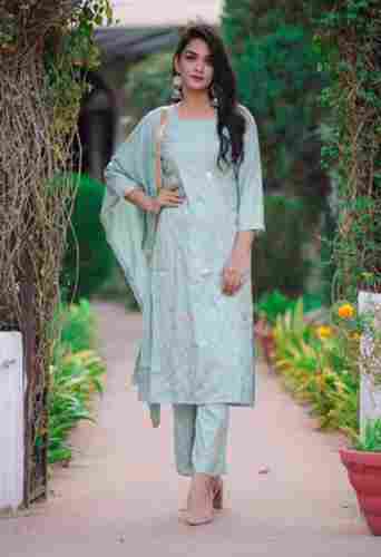 Ladies Plain Cotton Full Sleeves Salwar Suit For Casual Wear