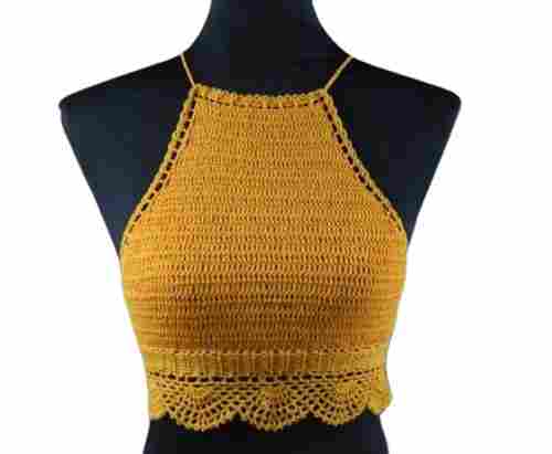 Multi Color Sleeveless Short Length Slim Fit Casual Wear Ladies Macrame Crochet Tops