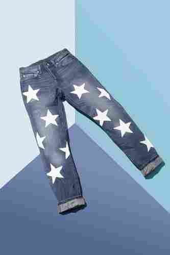Casual Wear Mens Denim Fabric Stretchable Printed Jeans