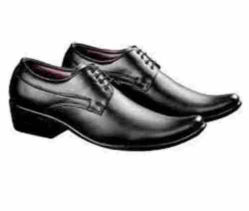 Mens Breathable And Comfortable Rexine Leather Black Formal Shoes, Size 6-10