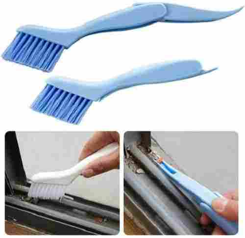 Extra Soft Bristles Window Frame Cleaning Plastic Folding Brush (Blue)