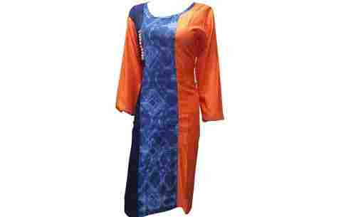 Ladies 3/4th Sleeve Casual Wear And Plain Pattern Cotton Kurti