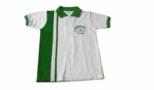 Multi Color Half Sleeves Polo Neck Matty Fabric Plain Pattern School Uniform T-Shirts