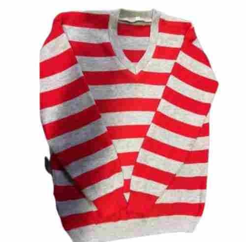 Multi Color V-Neck Full Sleeves Striped Pattern Regular Fit Winter Wear Men'S Sweater