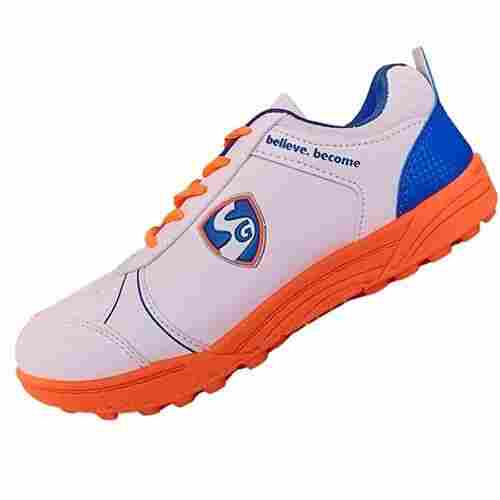 Casual Wear Mens Orange White Lace-Up Sports Pvc Shoe