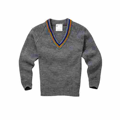 School Uniform Woolen V Neck Full Sleeves Sweater For Boys