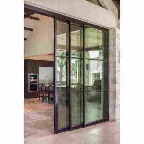 6 To 8 Feet Height Aluminum Sliding Glass Main Door With 10 Mm Glass Thickness