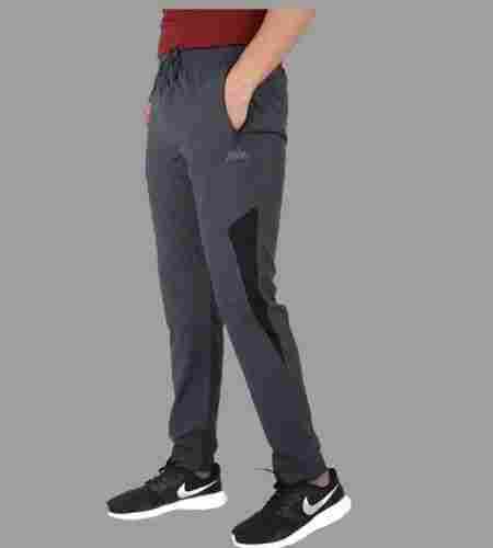 Lightweight Mens Lycra Grey With Black Track Pant With Regular Fit And Casual Wear