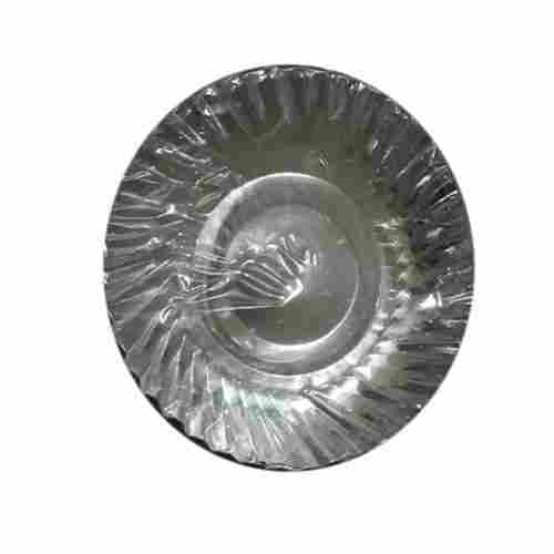 Silver Plain Round Disposable Paper Plate For Event And Parties Supply