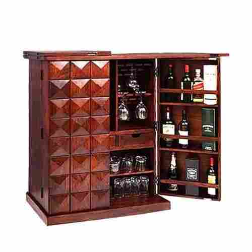 Rectangular Polished Handmade Wooden Bar Cabinet