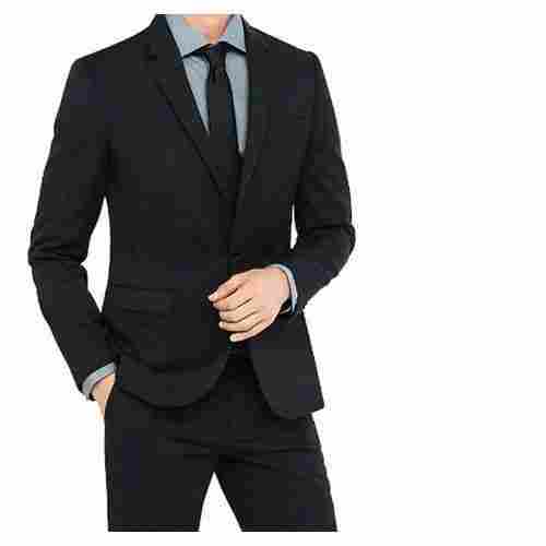 Party Wear Plain Black Color Mens Coat Pant With Regular Fitting