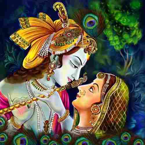 3d Customize Design And Non Woven Fabric Lord Radha Krishna Wallpapers