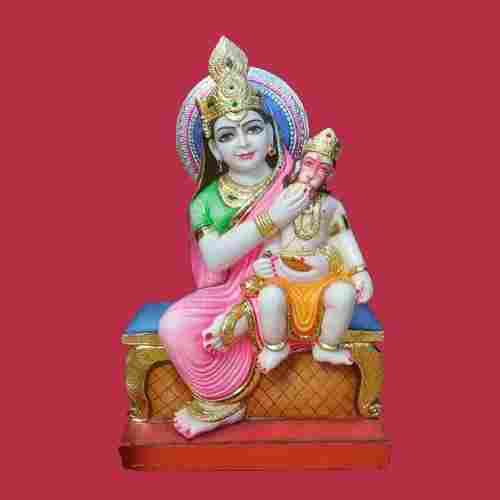 Anjani Mata Marble Moorti With Colored Painted And Size 12-72 Inch