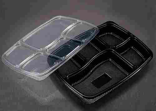 Rectangular Shape 5 Compartment Disposable Parcel Food Tray
