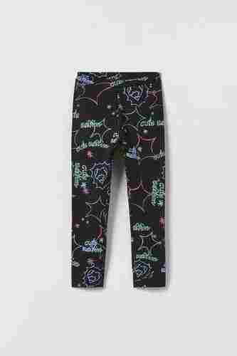 Girl's Stretchable and Comfortable Printed Cotton Leggings for Casual Wear