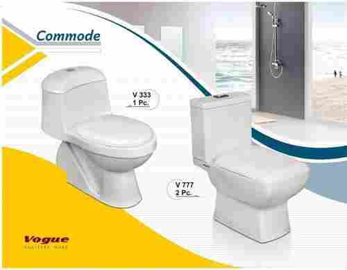 White Floor Mounted Glossy Finish Western One Piece Water Closet