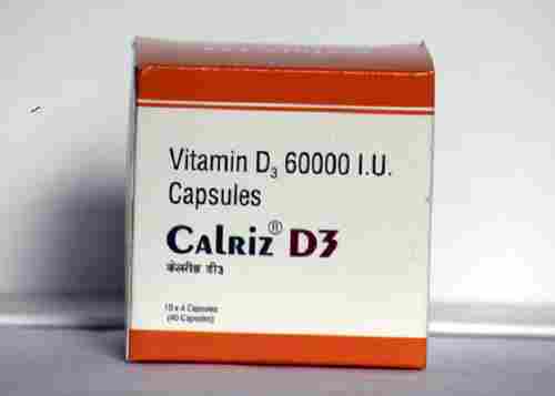 Calriz-D3 Vitamin D3 60000 IU Capsule, 10x4 Blister