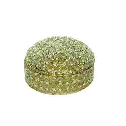 Finely Polished Carved Artificial Decorative Crystal Box Item 