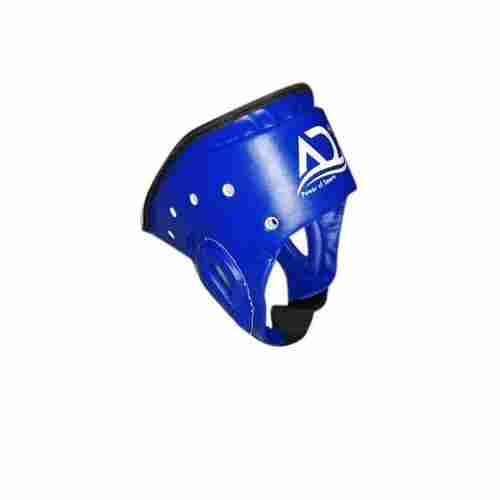 Unisex Adjustable Blue PU Leather Karate Head Guard With Inner Foam