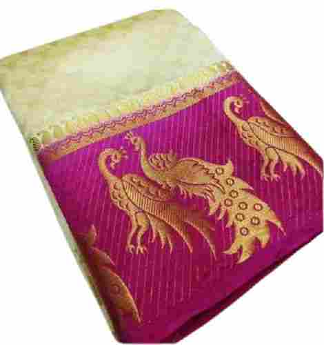 Printed Pattern South Traditional Thread Work Kanchipuram Ladies Silk Saree