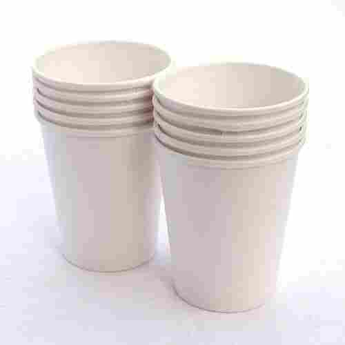 Plain White Disposable Paper Cups For Tea & Coffee With Round Shape