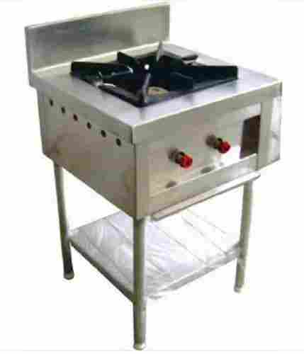 1200 X 600 Mm Manual Stainless Steel Single Burner Cooking Range 